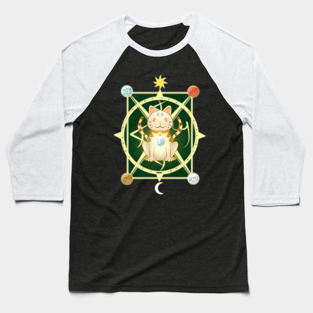 CAT MAGIC Baseball T-Shirt by droidmonkey